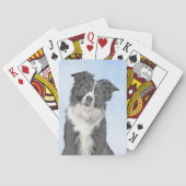 Border Collie Painting - Niedliche Original Hunde Spielkarten (Rückseite)