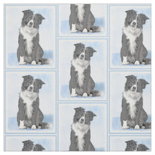 Border Collie Painting - Niedliche Original Hunde Stoff