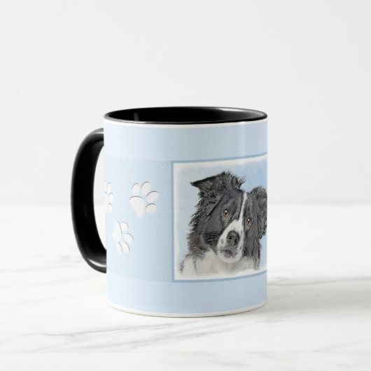 Border Collie Painting - Niedliche Original Hunde  Tasse (Vorderseite Links)