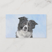 Border Collie Painting - Niedliche Original Hunde Visitenkarte (Rückseite)