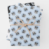 Border Collie Painting Rough Black & White Dog Art Geschenkpapier Set (Beispiel)