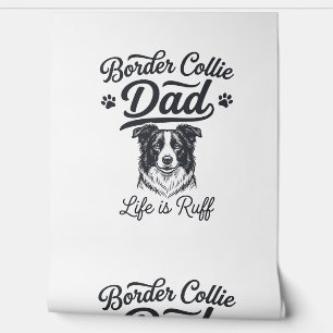 Border Collie Papa Leben ist hart Retro-Shirt-Desi Tapete