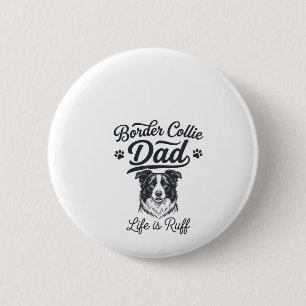 Border Collie Papa Leben ist rau Vintage-Shirt-Des Button