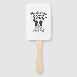 Border Collie Papa Leben ist rau Vintage-Shirt-Des Fächer