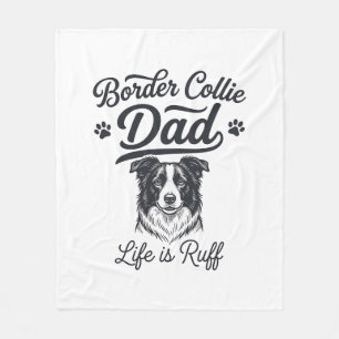 Border Collie Papa Leben ist rau Vintage-Shirt-Des Fleecedecke