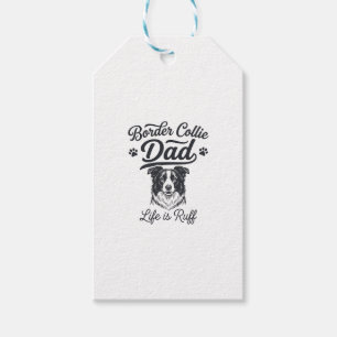 Border Collie Papa Leben ist rau Vintage-Shirt-Des Geschenkanhänger