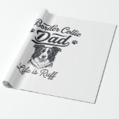 Border Collie Papa Leben ist rau Vintage-Shirt-Des Geschenkpapier (Ungerollt)