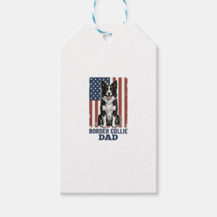 Border Collie Papa Patriotisches Vintage-Hund-Shir Geschenkanhänger