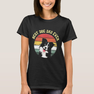 Border Collie Papa Vintage Bester Hundepapa Aller T-Shirt