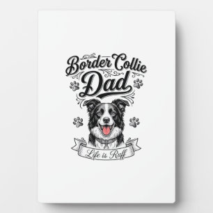 Border Collie Papa Vintage Gravur Hund Shirt Desig Fotoplatte