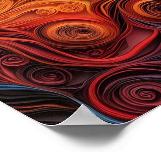 Border Collie Paper Quilling Art Dog Portrait Poster (Ecke)