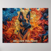 Border Collie Paper Quilling Art Dog Portrait Poster (Vorne)