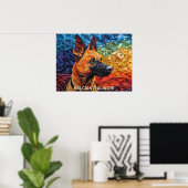 Border Collie Paper Quilling Art Dog Portrait Poster (Heimbüro)