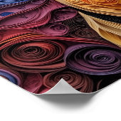 Border Collie Paper Quilling Art Dog Portrait Poster (Ecke)