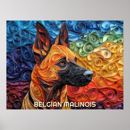 Border Collie Paper Quilling Art Dog Portrait Poster (Vorne)