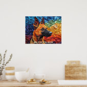 Border Collie Paper Quilling Art Dog Portrait Poster (Küche)