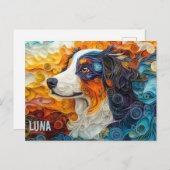 Border Collie Paper Quilling Art Dog Portrait Postkarte (Vorne/Hinten)