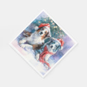 Border Collie-Papiertaschentuch Serviette (Ecke)