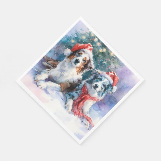 Border Collie-Papiertaschentuch Serviette (Ecke)