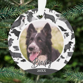 Border Collie Pattern Dog Name Foto Weihnachten Ornament