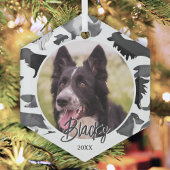 Border Collie Pattern Dog Name Foto Weihnachten Ornament Aus Glas
