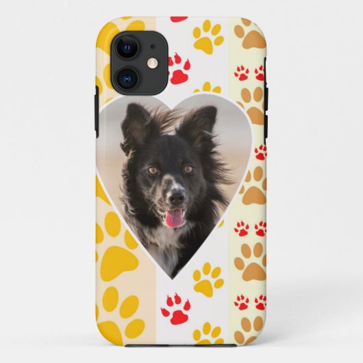 Border Collie Paw Print Liebe Herz Case-Mate iPhone Hülle (Rückseite)