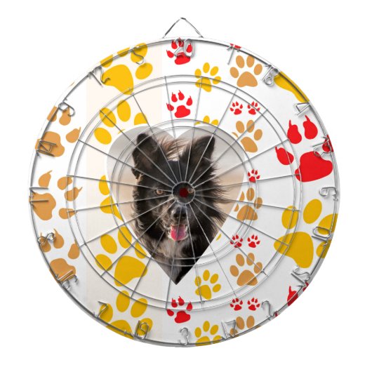 Border Collie Paw Print Liebe Herz Dartscheibe (vorne)