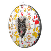 Border Collie Paw Print Liebe Herz Dartscheibe (Vorderseite rechts)