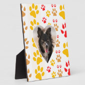 Border Collie Paw Print Liebe Herz Fotoplatte (Seite)