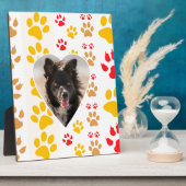 Border Collie Paw Print Liebe Herz Fotoplatte (Seite)