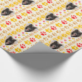 Border Collie Paw Print Liebe Herz Geschenkpapier (Ecke)