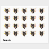 Border Collie Paw Print Liebe Herz Herz-Aufkleber (Blatt)