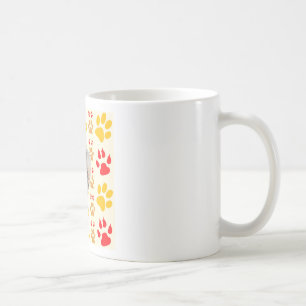Border Collie Paw Print Liebe Herz Kaffeetasse