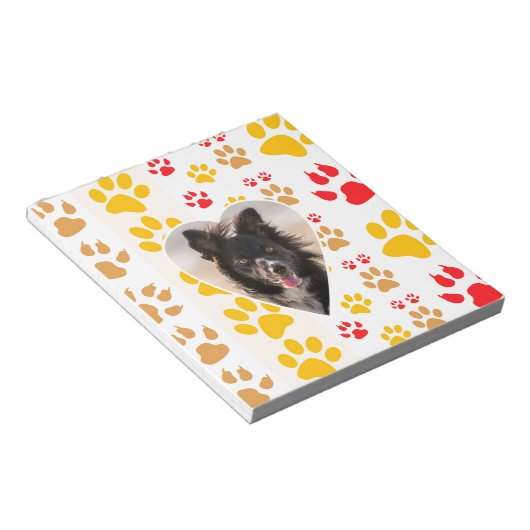 Border Collie Paw Print Liebe Herz Notizblock (angewinkelt)