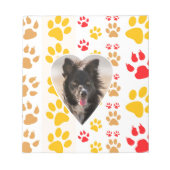 Border Collie Paw Print Liebe Herz Notizblock (Vorderseite)