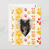 Border Collie Paw Print Liebe Herz Postkarte (Vorne/Hinten)