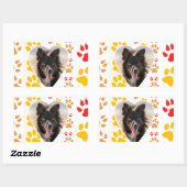 Border Collie Paw Print Liebe Herz Rechteckiger Aufkleber (Blatt)