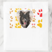 Border Collie Paw Print Liebe Herz Rechteckiger Aufkleber (Tasche)
