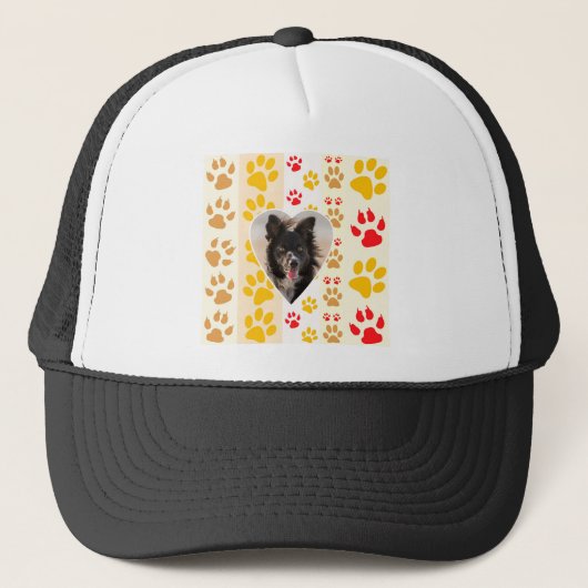 Border Collie Paw Print Liebe Herz Truckerkappe (Vorderseite)