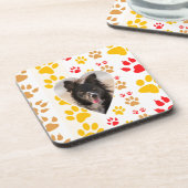 Border Collie Paw Print Liebe Herz Untersetzer (Linke Seite)