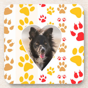 Border Collie Paw Print Liebe Herz Untersetzer