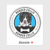Border Collie Peeking Illustration Abzeichen Aufkleber (Blatt)