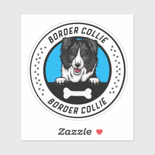 Border Collie Peeking Illustration Abzeichen Aufkleber (Blatt)