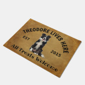 Border Collie Personalisiert Dog Lover Doormat Fußmatte (Schrägansicht)