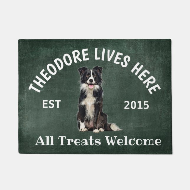 Border Collie Personalisiert Dog Lover Doormat Fußmatte (Vorderseite)
