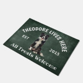 Border Collie Personalisiert Dog Lover Doormat Fußmatte (Schrägansicht)