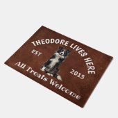 Border Collie Personalisiert Dog Lover Doormat Fußmatte (Schrägansicht)