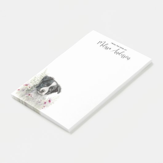 Border Collie Personalisiert Dog Lover Niedlich Pu Post-it Klebezettel (angewinkelt)