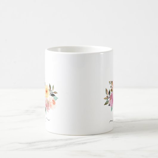 Border Collie Personalisiert Floral Coffee Tasse (Mittel)