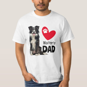 Border Collie Personalisierter Vater T-Shirt